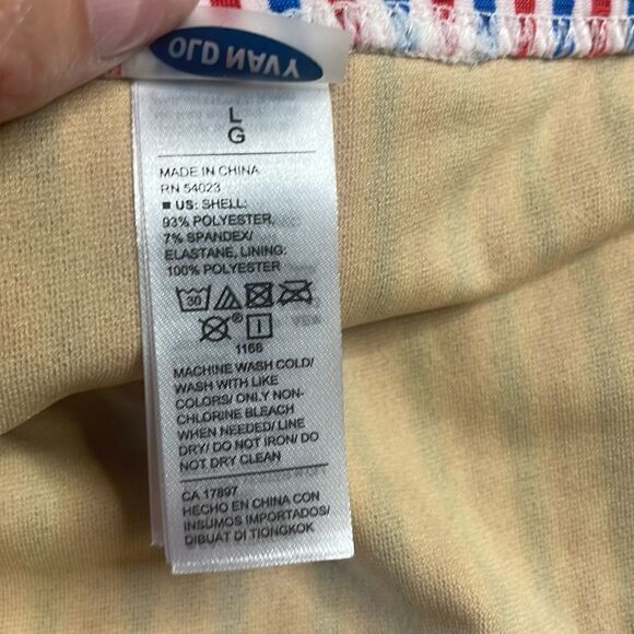 Old Navy red white blue striped seersucker bikini bottom sz L - Picture 7 of 7